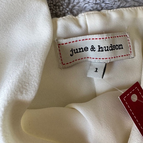 NWT June & Hudson White Lace Slip Dress Midi V Neck Minimalist Chic XL - Picture 4 of 8